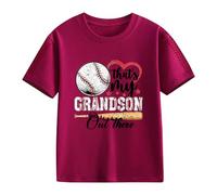 T-shirts à manches courtes pour filles et pour le printemps, et, impression créative de baseball 2D, rétro personnalisé, ample et confortable, t-shirts décontractés à manches courtes 1 fille, Bordeaux