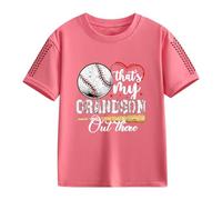 T-shirts à manches courtes pour filles et pour le printemps, et, impression créative de baseball 2D, rétro personnalisé, ample et confortable, t-shirts décontractés à manches courtes S chemise à