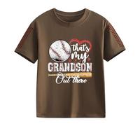 T-shirts à manches courtes pour filles et pour le printemps, et, impression créative de baseball 2D, rétro personnalisé, ample et confortable, t-shirts décontractés à manches courtes S chemise à