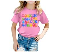 T-Shirts à Manches Courtes pour Filles,T-Shirt à Manches Courtes Et Col Rond pour Enfants, Imprimé Graphique De La Saison De La RentréE Scolaire, T-Shirt DéContracté D'éTé (3-4 Years)