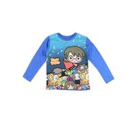 T-Shirts à Manches Longues Harry Potter - Garçon T-Shirt à Manches Longues - Harry Potter (FR/ES, Âge, 7 Ans, Taille Normale, Bleu)