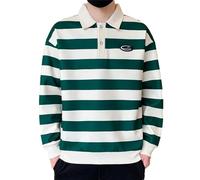 T-shirts à rayures basiques pour hommes Printemps Automne Polos coréens amples à manches longues, EN8, XL