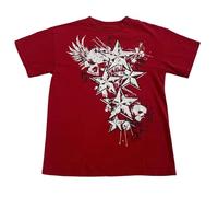 T-shirts amples graphiques Y2k pour femmes - Hauts gothiques grunge emo années 2000 - Vêtements Fairycore, Rouge, Taille M