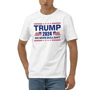 T-shirts amusants pour femmes Trump 2024 No More Bullshit T-shirt drôle pour hommes T-shirts amusants (couleur : couleur, taille : L)