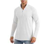 T-Shirts Anti-UV Homme Rashguard Manches Longues Pullover,Tee Shirt Homme Protection Solaire Léger Uni Tee Shirt Manche Longue,T Shirt Homme pour Baignade Surf Pêche Natation Plongée Plage