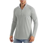 T-Shirts Anti-UV Homme Rashguard Manches Longues Pullover,Tee Shirt Homme Protection Solaire Léger Uni Tee Shirt Manche Longue,T Shirt Homme pour Baignade Surf Pêche Natation Plongée Plage