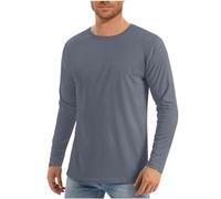 T-Shirts Anti-UV Homme Rashguard Manches Longues Pullover,Tee Shirt Homme Protection Solaire Léger Uni Tee Shirt Manche Longue,T Shirt Homme pour Baignade Surf Pêche Natation Plongée Plage