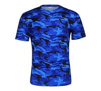 T-Shirts Camouflage à Manches à Manches Courtes pour Hommes Kirmt Hipster De Camouflage AthléTique D'EntraîNement Tee Militaire De Plage D'éTé (Bleu Marine,3XL)