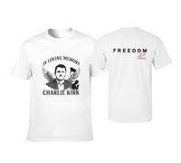 T-Shirts Charlie Kirk « Liberté à la mémoire de Dieu » pour Femmes, Taille L