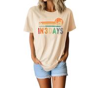 T-shirts chrétiens pour femmes, chemises de Pâques « A lot can happen in three days » imprimé lettres t-shirts à manches courtes, Abricot-3, Taille XL