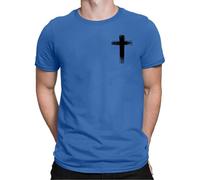 T-shirts chrétiens pour homme, chemise imprimée Jésus croix, col rond, chemise de foi, chemise d'été, chemise d'été, solide et décontracté, t-shirt classique basique à manches courtes, t-shirts légers