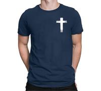 T-shirts chrétiens pour homme, chemise imprimée Jésus croix, col rond, chemise de foi, chemise d'été, chemise d'été, solide et décontracté, t-shirt classique basique à manches courtes, t-shirts légers