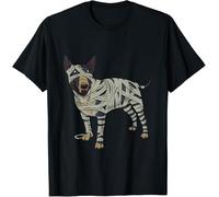 T-Shirts Classique Sportswear Col Rond Tee Shirt pour Sport Fitness Running Déguisement De Momie pour Chien Terrier pour Halloween, pour Les Amoureux des Chiens L