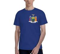 T-shirts classiques à imprimé drapeau de New York pour homme, t-shirts graphiques confortables pour homme, pour un usage quotidien et des cadeaux, Noir , XL