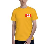 T-shirts confortables à col rond imprimé drapeau canadien pour homme, pour un usage quotidien et des occasions spéciales, Noir , XXL