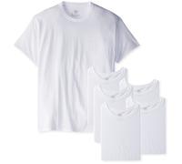 Hanes Men's Cotton, Moisture-Wicking Crew Tee Undershirts, Multi-Packs Tricot, Blanc, M (Lot de 12) Homme
