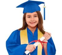 T-Shirts De Fille Coupe Ample Garçons Filles Préscolaire Maternelle Unisexe Graduation Robe Cap Ensemble avec Gland et Graduation Sash pour Enfant Tee Shirt Large Chemises Sweat (#02 Blue, 4-5 Years)