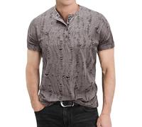 T Shirts décontractés pour Hommes, Chemises à Boutons, t Shirts Basiques et Tendance, Hauts légers d'été pour Tous Les Jours, Gris, Taille XXL