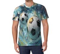 T-Shirts Décontractés Puzzle De Football 3D À Manches Courtes, Amples, Style Streetwear, Hip-Hop Vagues Fantastiques T-Shirts De Col Ras du Cou, Maillot Sport Respirant pour Hommes