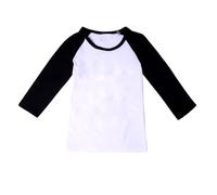 T-shirts d'été à manches 3/4 pour garçons et filles - Hauts athlétiques amples - Jolis blocs de couleurs - Coupe ample - Tendance - Coloré, Noir , 10-11 ans