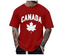 T-shirts d'été Canada pour hommes 2026 Canadien Sortir Coupe ample Tops Cute Canada is Not for Sale Casual Trendy Canada 51st State Graphic Tees Shirts T-shirts pour hommes, Rouge, M