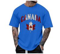 T-shirts d'été Canada pour hommes 2026 Canadien Sortir Coupe ample Tops Cute Canada is Not for Sale Casual Trendy Canada 51st State Graphic Tees Shirts T-shirts pour hommes, bleu, M