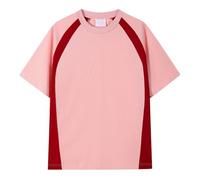 T-shirts d'été surdimensionnés pour homme - Blocage de couleur - Col ras du cou - Manches courtes - Hauts classiques - Hip Hop - 2024 - Été - Y2K - Sport - Streetwear, O rose., XL