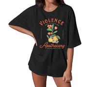T-shirts d'été violence apothicaire pour femmes graphiques mignons et décontractés hauts de course tendance à manches courtes T-shirts amples à col rond T-shirt tunique 2026, Noir , M