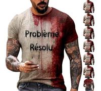 T-shirts d'Halloween pour homme, sweat-shirt taché de sang avec motif éclaboussures de couleur, t-shirts à manches courtes, costumes de vacances pour adultes effrayants, Ce N'est Pas Mon Sang, XL