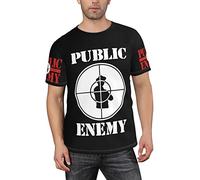 T-shirts drôles 3D Public Enemy American Hip Hop Group Novelty T-Shirts Streetwear, Noir , L