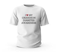 T-shirts drôles pour hommes « I Love My Grandson Diabetes Awareness » T-shirt graphique pour homme Cadeaux pour hommes, couleur, M