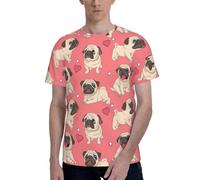 T-shirts élégants pour homme avec imprimé carlin, t-shirts doux pour homme, pour un usage quotidien et des occasions spéciales, Noir , XL