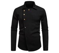 T-shirts En Coton Blanc pour homme, automne 2025, disponible chez Border. présente un design élégant et moderne avec une ouverture asymétrique sur le devant. T-shirts Hommes Manches Courtes (Black, M)