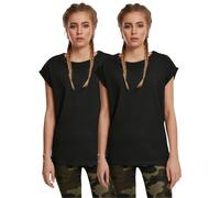 Urban Classics T-shirt femme manches courtes noir 100% coton XL – Lot de 2