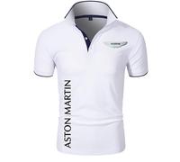 T-Shirts et Tops de Sport Homme A.s.t.o.n M.a.r.ti.n, Po.lo T-Shirt All-Match Respirant, Tee-Shirt avec Imprimé Été pour Street Casual, raccord(White,XL)