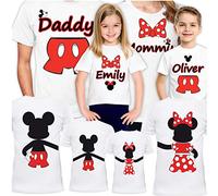 T-Shirts Famille Assortis Personnalisés, Tee Shirt Set de 3 4 5 6, Vacances, Anniversaire, Photos 2025 - Cadeau Original pour Parents et Enfants