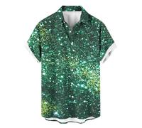 T-shirts fantaisie amusants pour homme - Chemise de la Saint-Patrick - Trèfle trèfle - Chemisier boutonné à manches courtes - Haut irlandais - Cadeau idéal pour lui, Vert menthe #1., S