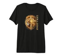 T-Shirts Graphiques chrétiens Lion de Juda et Croix T-Shirt Haut de Gamme