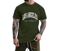 T-shirts graphiques pour homme, imprimés lettres, hauts à manches courtes, t-shirt décontracté, Vert armée., L
