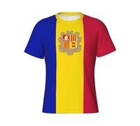 T-Shirts Graphiques pour Hommes Imprimé Drapeau D'Andorre Manches Courtes Col Rond Débardeurs Vêtements De Sport Vêtements De Travail Tailles L