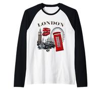 T-Shirts Graphiques Vintage London, Profitez du Voyage et découvrez Londres Manche Raglan