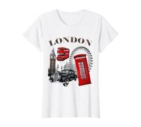 T-Shirts Graphiques Vintage London, Profitez du Voyage et découvrez Londres T-Shirt Graphique avec Valeur, Femme, Blanc, L