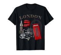T-Shirts Graphiques Vintage London, Profitez du Voyage et découvrez Londres T-Shirt Graphique avec Valeur, Homme, Noir, M