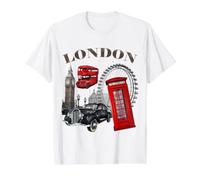 T-Shirts Graphiques Vintage London, Profitez du Voyage et découvrez Londres T-Shirt Graphique avec Valeur, Homme, Blanc, XL