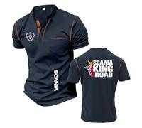 T-Shirts Henley Confortables Hommes pour S.ca.n.i.a Doux À Manches Courtes Chemises De Sport Respirantes Polos Imprimés Collision Color-ZQS||XX_l