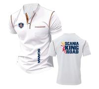 T-Shirts Henley Confortables Hommes pour S.ca.n.i.a Doux À Manches Courtes Chemises De Sport Respirantes Polos Imprimés Collision Color-BaiS||XX_l