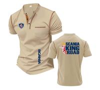 T-Shirts Henley Confortables Hommes pour S.ca.n.i.a Doux À Manches Courtes Chemises De Sport Respirantes Polos Imprimés Collision Color-KQS||XX_l