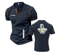 T-Shirts Henley Hommes Chemises De Sport pour S.ca.n.i.a Col Montant Manches Courtes Léger Demi Manches Style Vêtements Polos Confortables-ZQS||XX_l