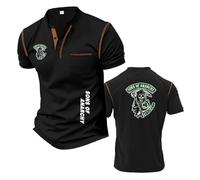 T-Shirts Henley Imprimés pour Hommes A.na.rc.h.y S.on.s Polos À Manches Courtes Et Col Montant Vêtements D'entraînement sous-HeiSe||s