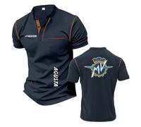 T-Shirts Henley pour Hommes sous Vêtements Confortables M.V Polos De Couleurs Contrastées Manches Courtes Imprimés Demi Évacuant L'humidité-ZQS||XX_l